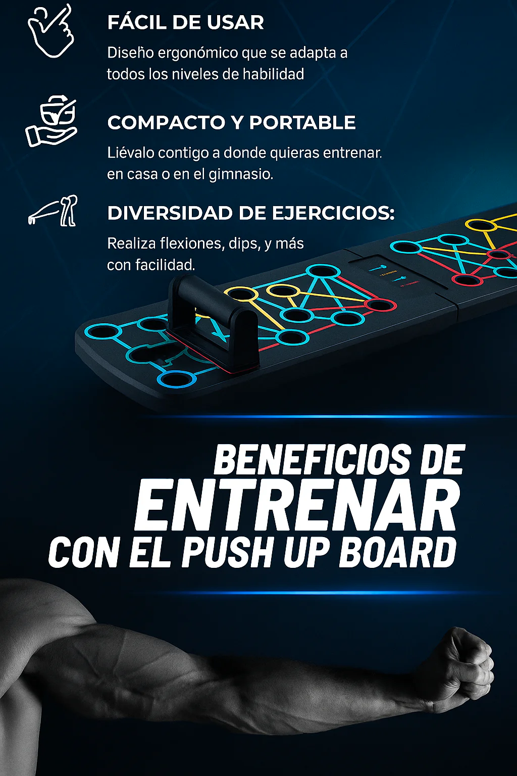 Tabla Multifuncional para Flexiones - Ejercita Todo tu Cuerpo desde Casa